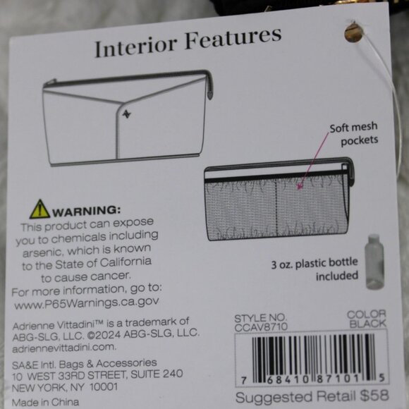 Adrienne Vittadini Monaco Collection Rectangular Cosmetic Bag with Divider - Picture 11 of 11